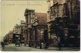 France Postcard Le Havre Le Rue de Paris et Notre Dame - £3.86 GBP