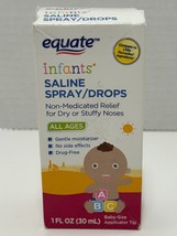 Equate Infants&#39; Saline Spray/Drops All Ages 1 floz Drug &amp; Alcohol Free Exp 11/24 - £4.35 GBP