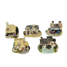 Miniature Resin Village 5 Piece Set Small Fairy Garden Little People Inn Mill  - £22.15 GBP