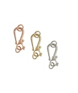 1 pcs 14K Solid Yellow Pink White Gold  Bali Hook  Eye Clasp  Set with J... - $2,075.08 MXN