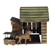Copper Tin Animated Stage Coach Horses Roger Miller “King of the Road” Music Box - £27.35 GBP