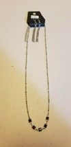 Paparazzi Short Necklace &amp; Earring set (new) GLEAM WORLD BLACK #5058 - £6.08 GBP