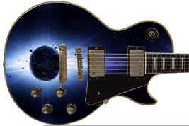 Guitar Skin Axe Wrap Reskin Dark Blue Burst Space Goodbye Supernova GS 325 - $44.50
