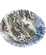 Staffordshire Round Vegtable Serving Bowl Brown Farm Scene Transferware ... - $39.59