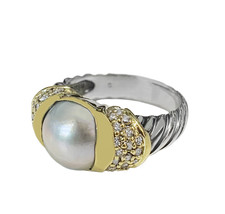 DAVID YURMAN Pearl &amp; Diamond Cocktail Ring - £864.99 GBP