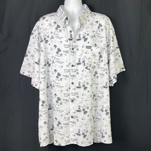 Dixxon Flannel Haole Boy Doodles XXXXL White Hawaiian Shirt 4XL Mens Sunny Beach - £30.88 GBP