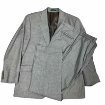 VTG Green Label LRL Ralph Lauren Retro Woolmark Gray 2 PC Suit Pure Wool... - £141.58 GBP