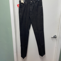 Wrangler Vintage Mens Regular Fit Dark Wash Denim Black Straight Jeans Size 34 - £27.39 GBP