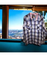 Cody James Button Up Shirt Mens 2XL Gray Pink Blue Pearl Snap Western Co... - $382.94 MXN