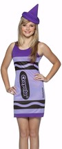 Crayola Wisteria Purple Crayon Tank Dress Halloween Costume Teen Size Standard - £14.78 GBP