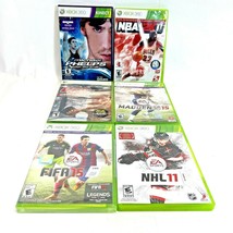Xbox 360 Games Bundle Lot Of 6 Sports Games, Madden, NHL, FIFA, NBA, UFC, Swimmi - £19.73 GBP