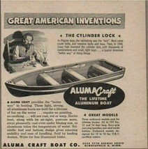 1949 Print Ad Aluma Craft Aluminum Boats Linus Yale Inventor of Cylinder... - $9.95