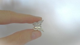 Set of 2 tiny small silver tone butterfly acrylic hair claw clip - $4.95