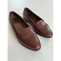Allen Edmonds Sz 6.5 Chadwick Burgundy Leather Slip On Flats Loafer Shoes - €26,75 EUR