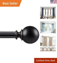Versatile Heavy Duty Black Window Curtain Rods 6-12ft - Easy Installatio... - $45.00