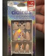 24pc Claire’s Fake False Press On Beige Western Medium Almond Cactus Moo... - $4.95