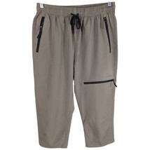 Womens Lightweight Hiking Capri Pants Size Medium Drawstring Front Khaki... - $19.80