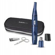 Babyliss 7058PE Blue Edition Nose Ear Hair Clipper Trim Eyebrows Travel Kit - £55.36 GBP