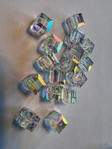 16pcs Swarovski Crystal Clear AB Faceted Cube 5601 Bead 8mm - £12.70 GBP