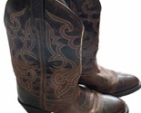 Laredo 51112 Women’s 8.5 Wide Cowboy Boots Brown Leather Stitching Rodeo... - $49.95