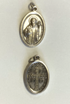 Saint Benedict Silver tone Medal, New, - $2.97