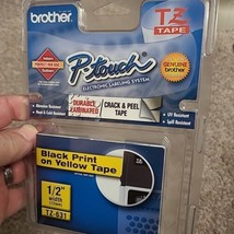 Brother P-touch TZ Tape Black Print on Yellow Tape 1/2” TZ631 NEW SEALED - £5.26 GBP