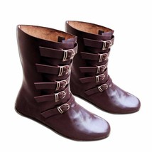 Medieval Style Festival shoes Viking Footwear Renaissance Leather Boots for men - £112.79 GBP