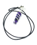 Amethyst Necklace, Spiral Wrapped Crystal Necklace For Guarding Negativity - £7.86 GBP