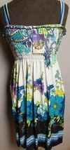 Blue Sundress Floral Pattern Cruise Beach Dress Tropical Hot Cute NEW + ... - £8.64 GBP