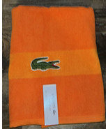 Lacoste ~ Orange Bath Towel 100% Cotton 30&quot; x 52&quot; Big Crocodile Logo (A) - £24.53 GBP