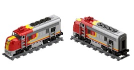 Santa Fe Super Chief Train Passenger Locomotive Building Blocks Brick Toys - £83.92 GBP