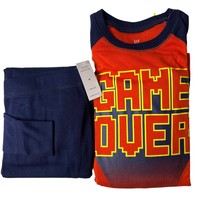 Gap Game Over Long Sleeve Two Piece Pajama Set with Pants New Mismatched... - $23.14