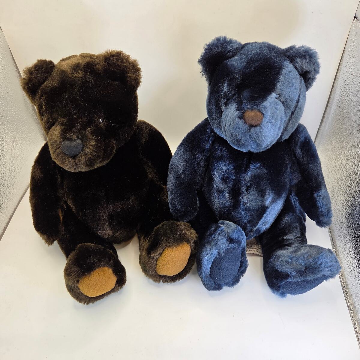 Velvete by Greek Plush Bears Lot of 2 Brown &amp; Blue Stuffed Animals - $16.95