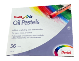 new Pentel Arts Oil Pastel Set 36 Colors PHN36 Paper Board Canvas Fade R... - $26.99