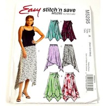 McCalls 5295 Stitch N Save Elastic Waist Skirts With Sash Sizes A  XS S M Uncut - £8.69 GBP