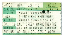 Allman Brothers Band Concert Ticket Stub July 29 1995 Raleigh North Caro... - $24.74