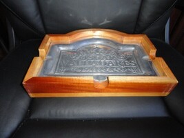 Oscar Valladares Tobacco & Co Pewter Ashtray. 11.5" L x 8.75" W x 1.75" H image 4