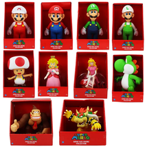 Mario Bros Luigi Yoshi Toad Donkey Kong Peach Bowser PVC Kids Action Figures - £12.93 GBP+