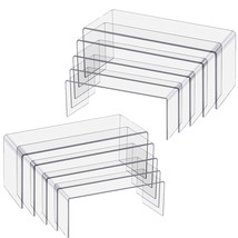 10 Pack Of 2 Sets Of Clear Acrylic Display Stands In 5 Sizes, Showcase S... - $40.94