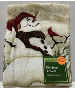 Christmas Kitchen Towel Holiday Time Snowman Pattern Home Decor 15&quot;WX25&quot;L - £11.47 GBP