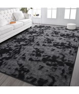 Kimicole Large Washable 7x10 Washable Area Rug Dark Gray Bedroom Dorm No... - $81.22 CAD