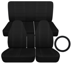 Front and Rear car seat covers fits 1997 ford f150 truck  Solid black velvet - $149.24