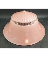 Antique Pink Glass Ceiling Lamp Shade 10.25&quot; Diameter X 4.75&quot; Tall OBO - €15,31 EUR