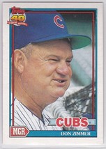 M) 1991 Topps Baseball Trading Card - Don Zimmer #729 - £1.57 GBP
