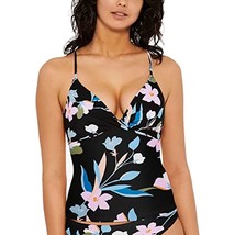 Hula Honey Swimwear Junior Floral Plunge Takini Top Black XS - £7.36 GBP