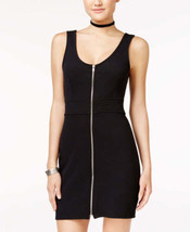 Material Girl Womens Zipper Front Sheath Dress Size Small Color Caviar Black - £20.04 GBP