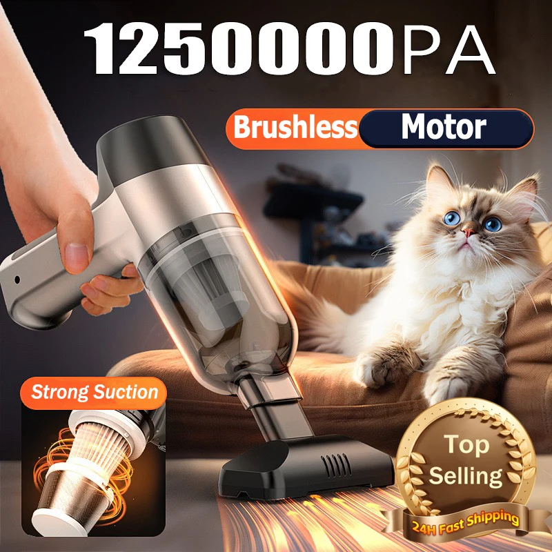 125000PA Car Vacuum Cleaner Wireless Handheld Portable Cleaner For Home - $61.38
