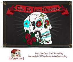 Day of the Dead Pirate Flag 3x5 Pirate Skull Flag - new Dia De Las Muert... - £7.77 GBP