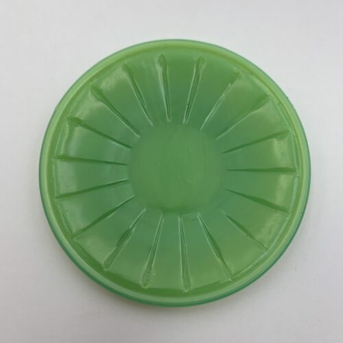 Vintage Child's Plate Interior Panel Jade by AKRO AGATE Miniature Plate 3-1/4" D - $12.30