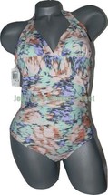 NWT SHOSHANNA swimsuit M/L B Cup halter high-end designer pastels v-neck - £60.35 GBP